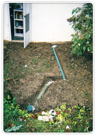 French drain installed in yard